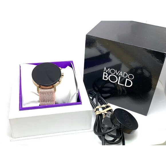 Movado Women's Watch 3660025 Connect 2.0 Rose Gold Pink Nylon Strap 40mm - Picture 3 of 13